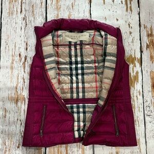 Burberry Maroon Quilted Vest
